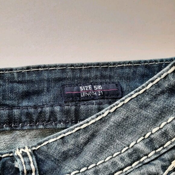 Vigoss Jeans Womens 5/6 Chelsea Capri Thick Stitch Western Cowgirl Rodeo Bling - Picture 9 of 14
